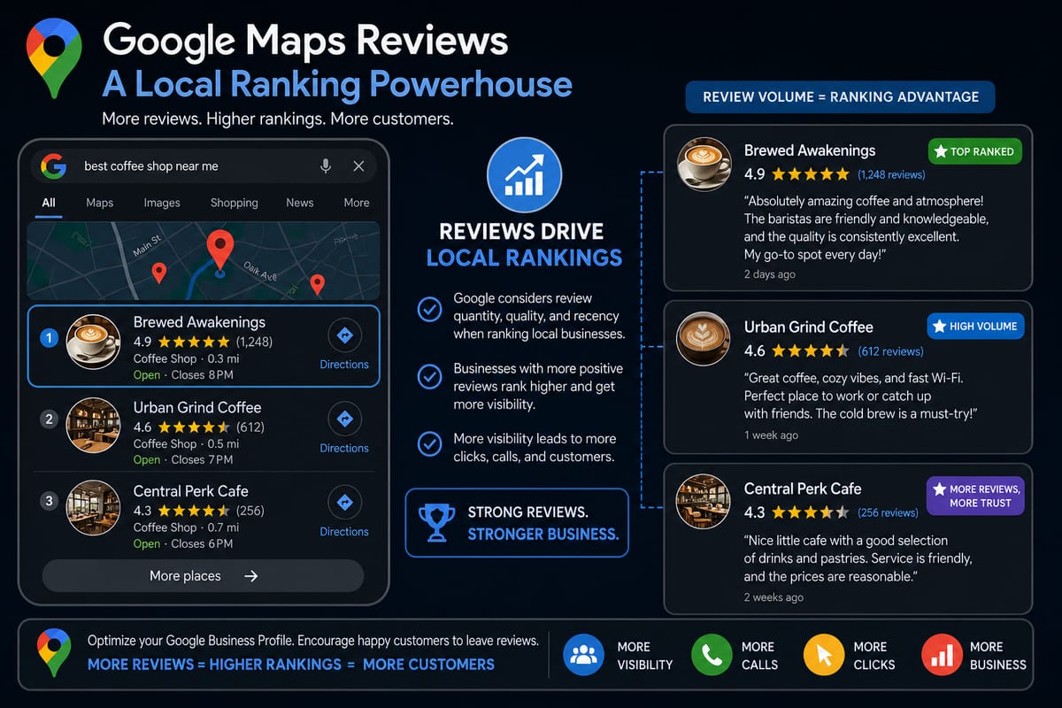 Reviews as a ranking signal in the Google Map Pack