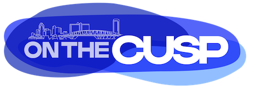 On The Cusp Logo with City Skyline
