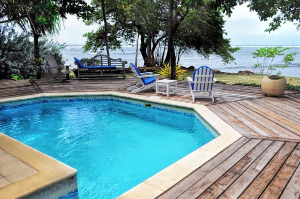 Pool and deck at Petit Point Bungalow